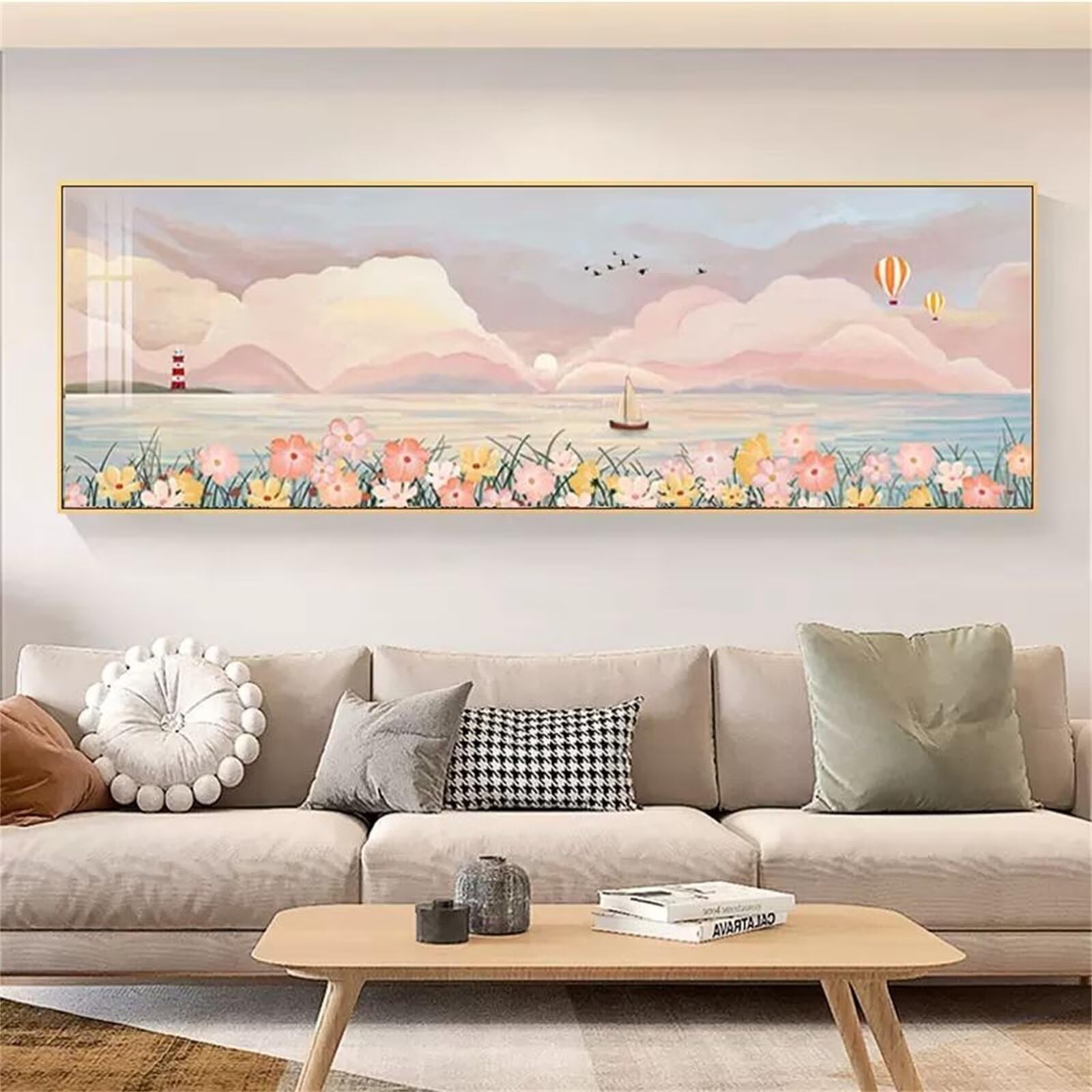 Broderie diamant complet avec strass de cristal, toile fleur abstraite multicolore 30x90cm - 7