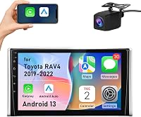 Vratzn Android 13 Car Stereo for Toyota RAV4 2019-2022: Wireless CarPlay/Android Auto, 10.1" Touchscreen, 2GB RAM 64GB ROM, GPS Nav