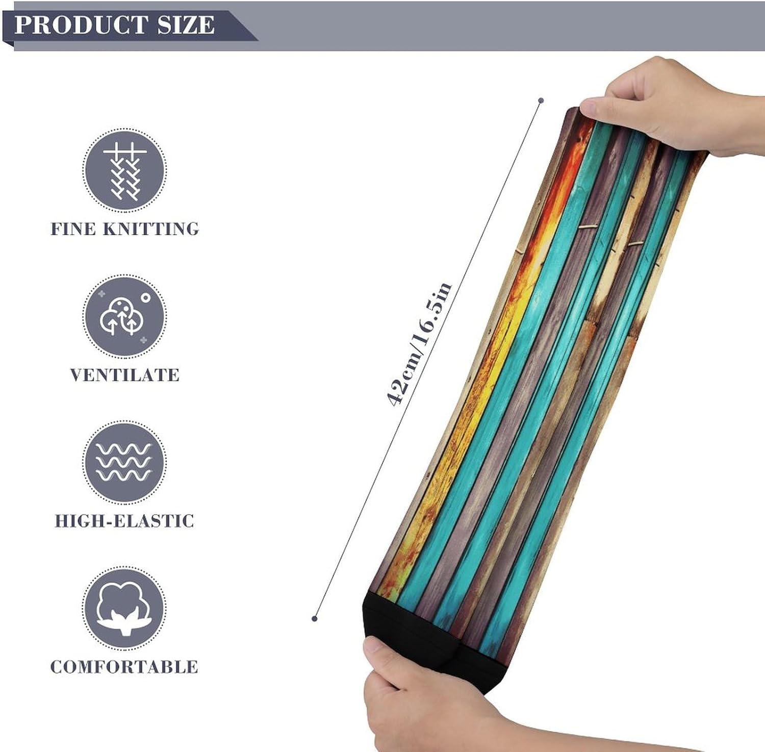Colorful Wooden Boards Compression Sock Breathable Support Socks Lightweight Knee High Tube Socks for Women Men