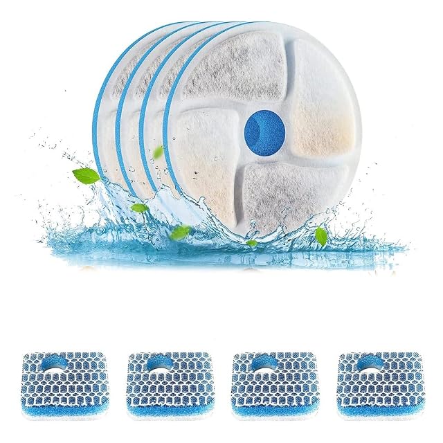 Cetfuro Filtros de Repuesto para Fuente de Agua para Gatos Filtro de Repuesto para Fuente de Agua…