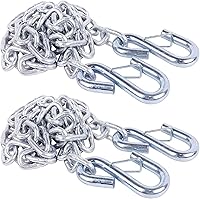 Tnyeobae 48" Grade 30 Trailer Safety Chains with 3/16" Spring Hooks - 2000 lbs Capacity Pack of 2, Rust-Resistant Zinc Finish