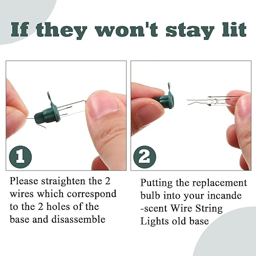 Miniatura 3 de Mudder 60 bombillas de repuesto para árbol de Navidad de 2.5 V, 0.425 vatios, bombillas de repuesto para mini cadena de luces incandescentes para