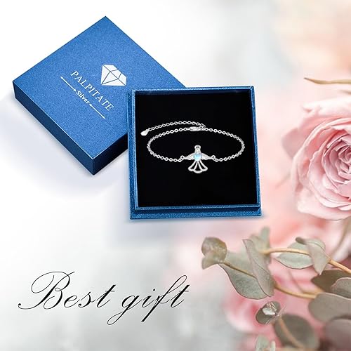 Miniatura 7 de Palpitate Angel Bracelet Guardian Angel Bracelets 925 Sterling Silver Angel Wing Jewelry Gift for Women Girls Adjustable