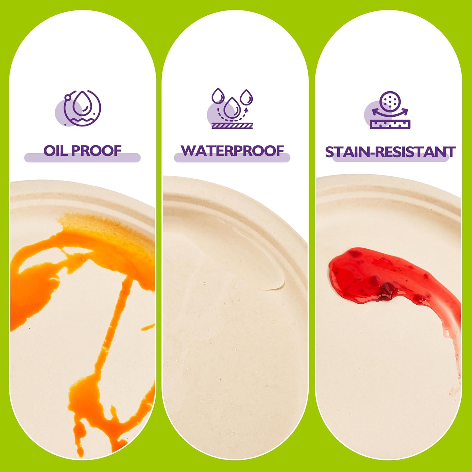 9 Inch 125 Pack Compostable Paper Plates, Biodegradable Heavy Duty Disposable Plates, Round Unbleached Brown Plates Made from Natural Sugarcane Fibers, for Party, Camping, Picnic - Image 3