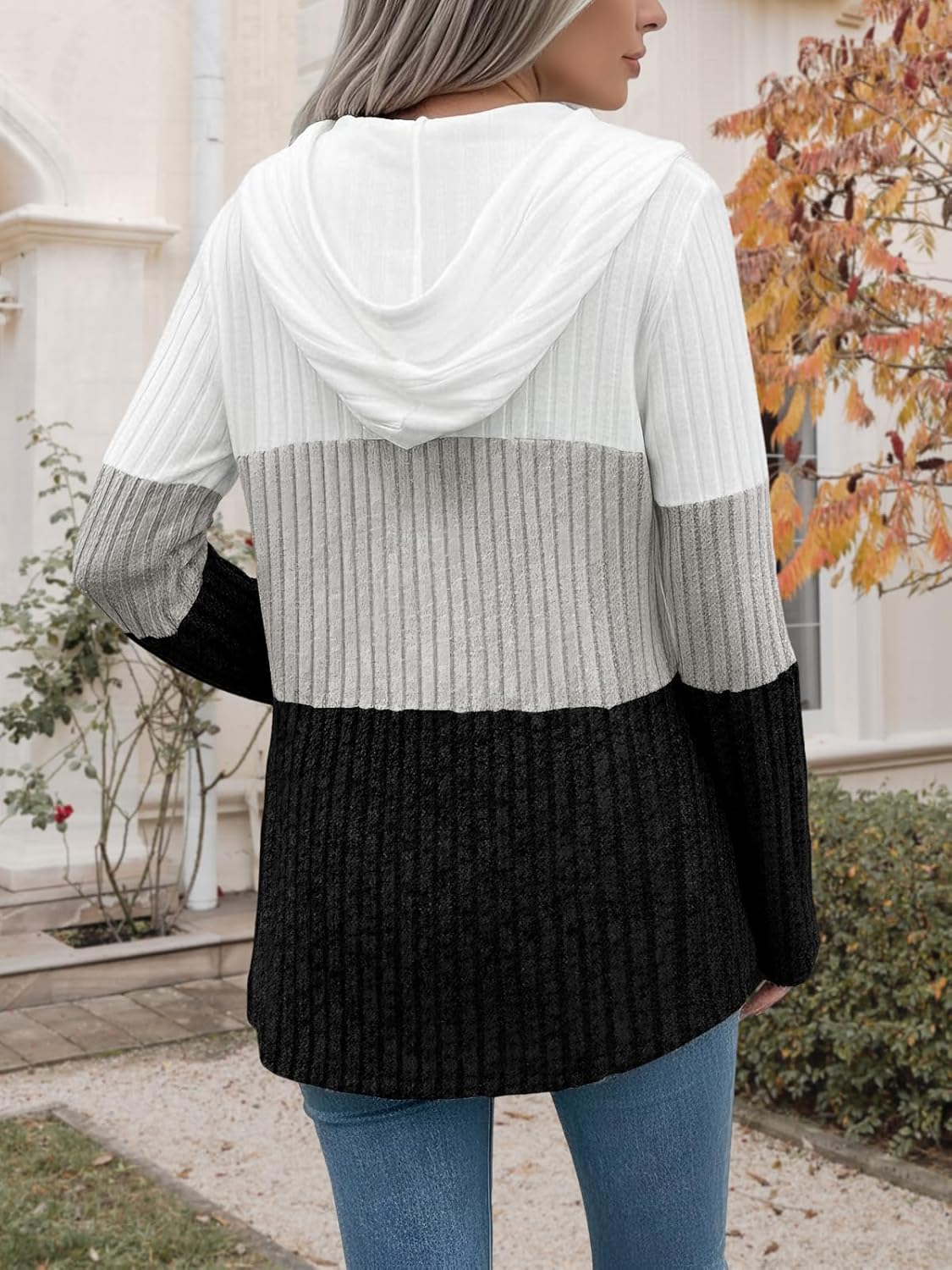 Womens Sweaters Fall Clothes Color Block Half Zip Womens Hoodies Elegant Sweatshirts Lightweight Tops Fashion Tunic - Image 3