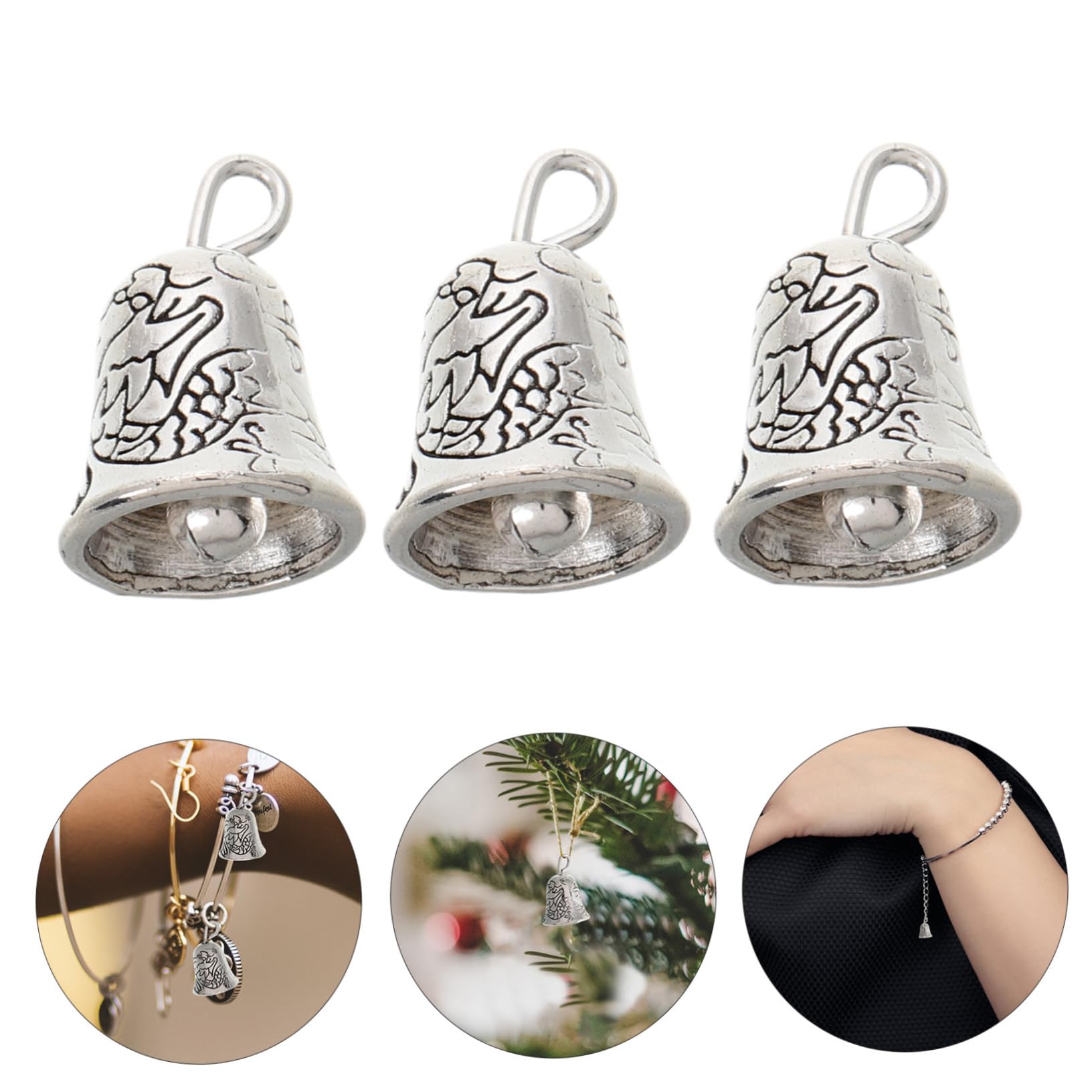 DECHOUS 3 Set Mini Campane Sonaglio Campanelle Decorazioni Regalini Natalizi Campanelli Decorativi Sottobicchieri Decori Sospesi A Campana Ciondolo Campana di Natale Lega 30 Pezzi * 3