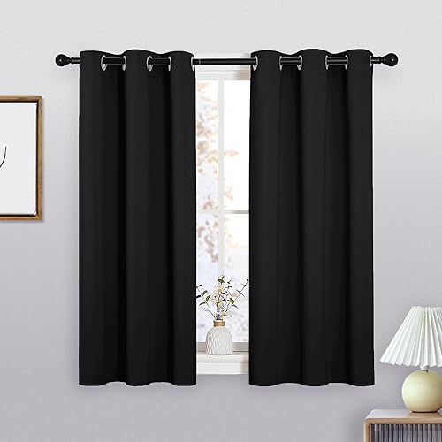 Miniatura 54 de KGORGE - Cortinas opacas grises para dormitorio 2 paneles, 42 x 63 pulgadas con ojales, cortinas de oscurecimiento de habitación con aislamiento