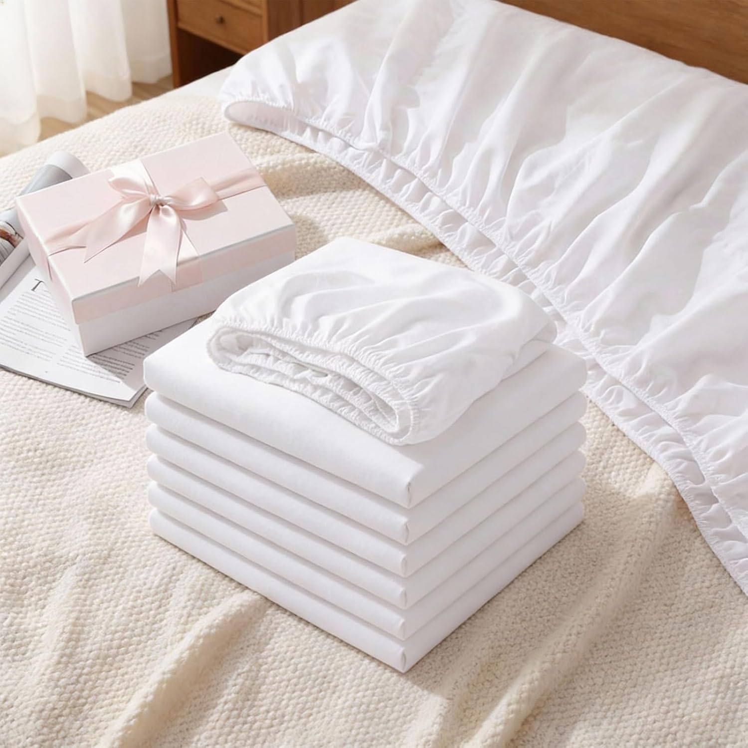 10 Pack Mattress Topper Cover Twin Size Memory Foam Protector Waterproof White Mattress Pad with Deep Pocket 3"-15" Depth, Soft & Breathable Bed Cover for Hotel Dorm Room Bedroom