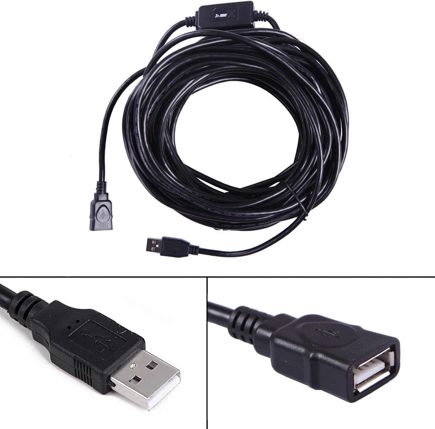 Prоmо 40% оƒƒ HDE USB Extension Cable (USB 2.0 Type A Male to Female) High Speed Data and Power Extension Cable with Active Repeater (50 ft)