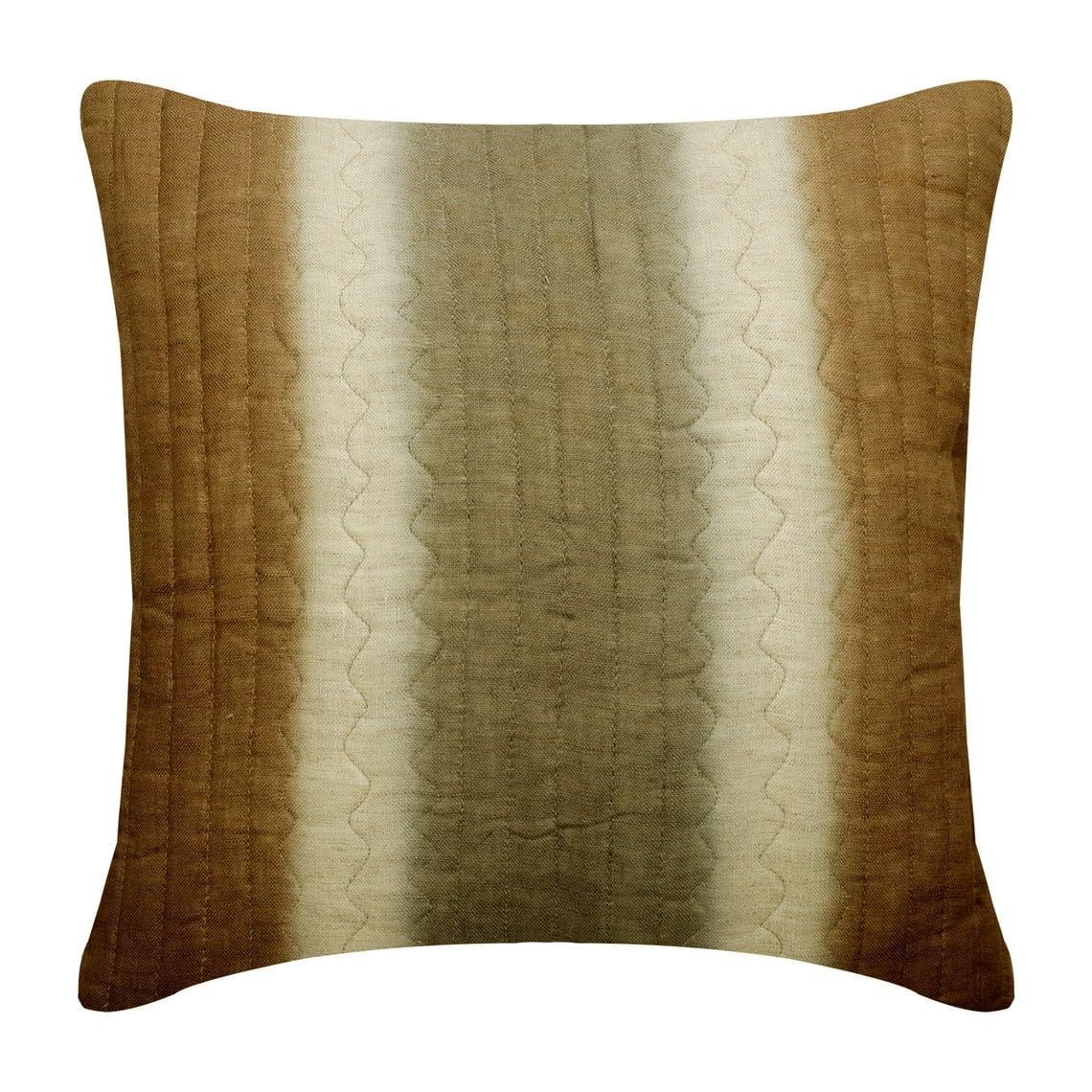 The HomeCentric Decorativo Beige Cojin Decoracion, Paquete de 2, 55x55 cm Lino Cojin Personalizado, Funda de Cojín con Acolchado y Rayado, Tresillo Cojin Personalizado, Cojin Decoracion-Quilted Ombre