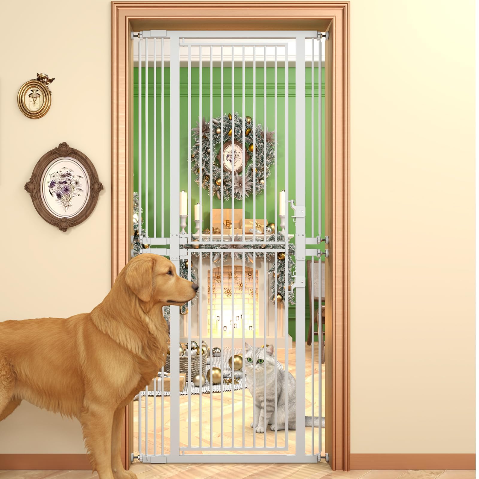 Photo 1 of KAGNJIC Extra Tall Pet Gate - 74.8"H x 29.5"-35.25"W