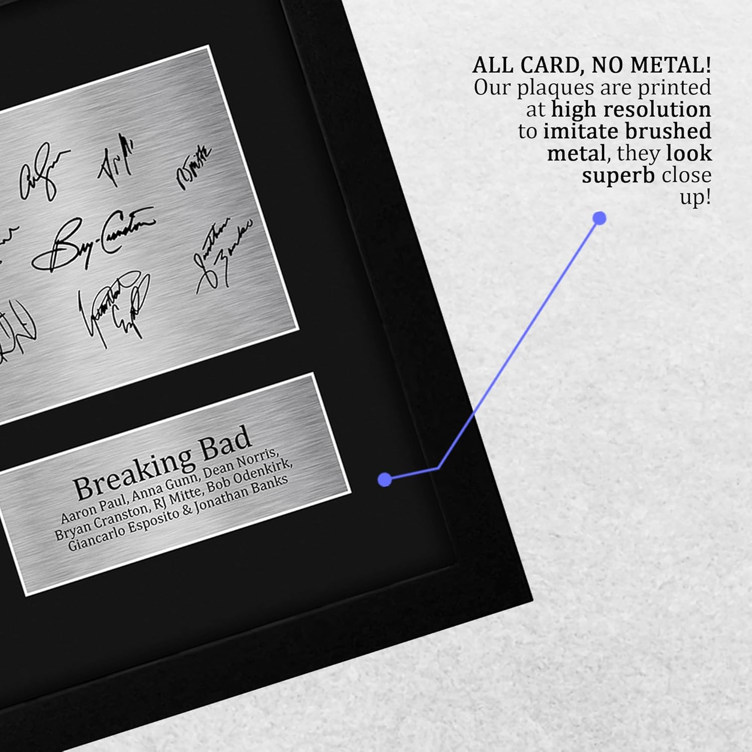 HWC Trading Breaking Bad Cast Bryan Cranston, Aaron Paul Framed Gifts Printed Signed Autograph Picture for TV Memorabilia Fans - US Letter Size