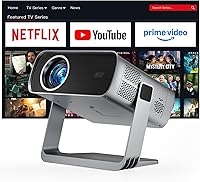 Vista 1 de [Officially-Licensed App & Auto Focus]Grey Smart Standard Projector with WiFi and Bluetooth, XuanPad 4K Support Movie Projector, Portable Native