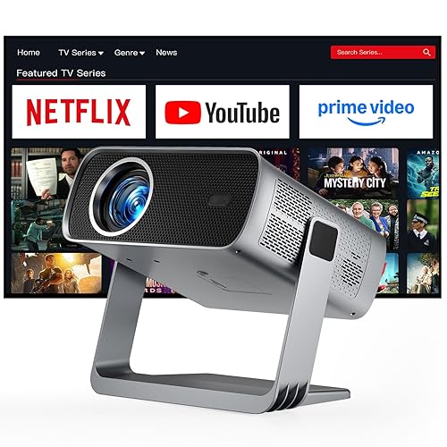 [Officially-Licensed App & Auto Focus] Projector with WiFi and Bluetooth, XuanPad Full HD 1080P Portable Projector, 210° Rotatable Stand, Auto Keystone, Dust Removal and Heat Dissipation Design