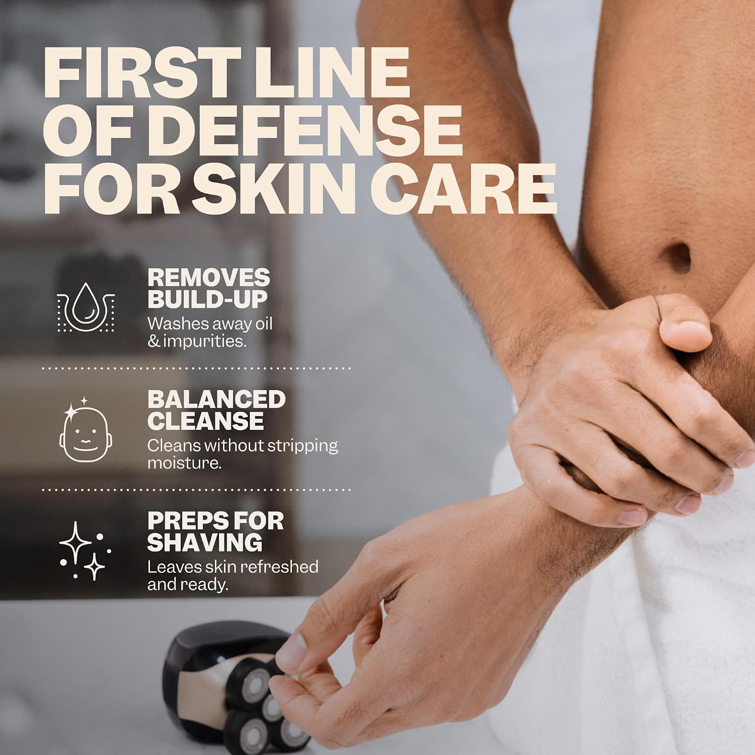 Freebird Daily Body & Face Cleanser for Men, Detoxifying Skin Cleanser with Vitamin E and Salicylic Acid, Gentle Exfoliating Wash, Paraben-Free, Vegan, 3 Fl Oz (90 mL)