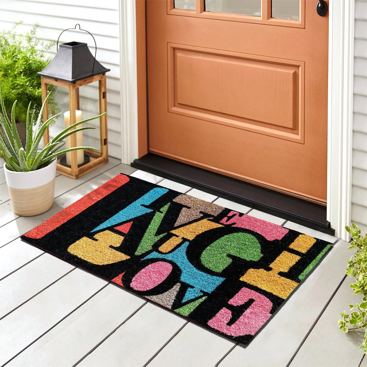 Zerbino In Fibra Di Cocco 40x70 Cm - Design Ciliegio In Fiore, Retro Antiscivolo, Per Interno Ed Esterno - Foto 3