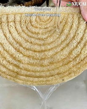 5-Pack Reusable Loofah Steamer Mats, Non-Stick Round Easy to Clean Steam Liners, with Hanging Loop, for Kitchen Baking and Cooking,16cm