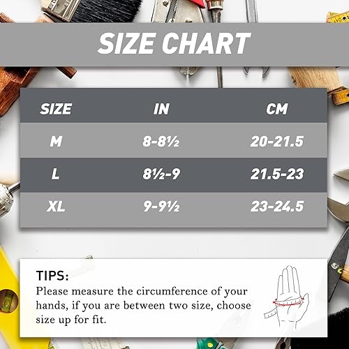 Miniatura 8 de Guantes de trabajo de piel de ciervo para hombres y mujeres, guantes de trabajo de soldadura resistentes, guantes de jardinería para conductores de