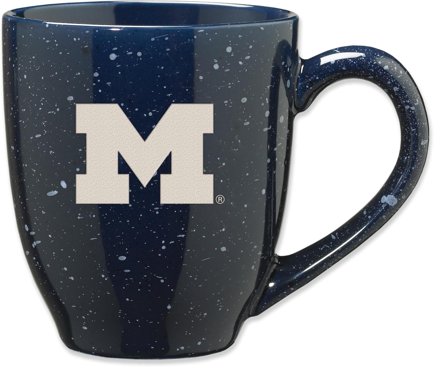 Rico Industries NCAA 16 oz Team Color Laser Engraved Speckled Ceramic Coffee Mug (M Schools)