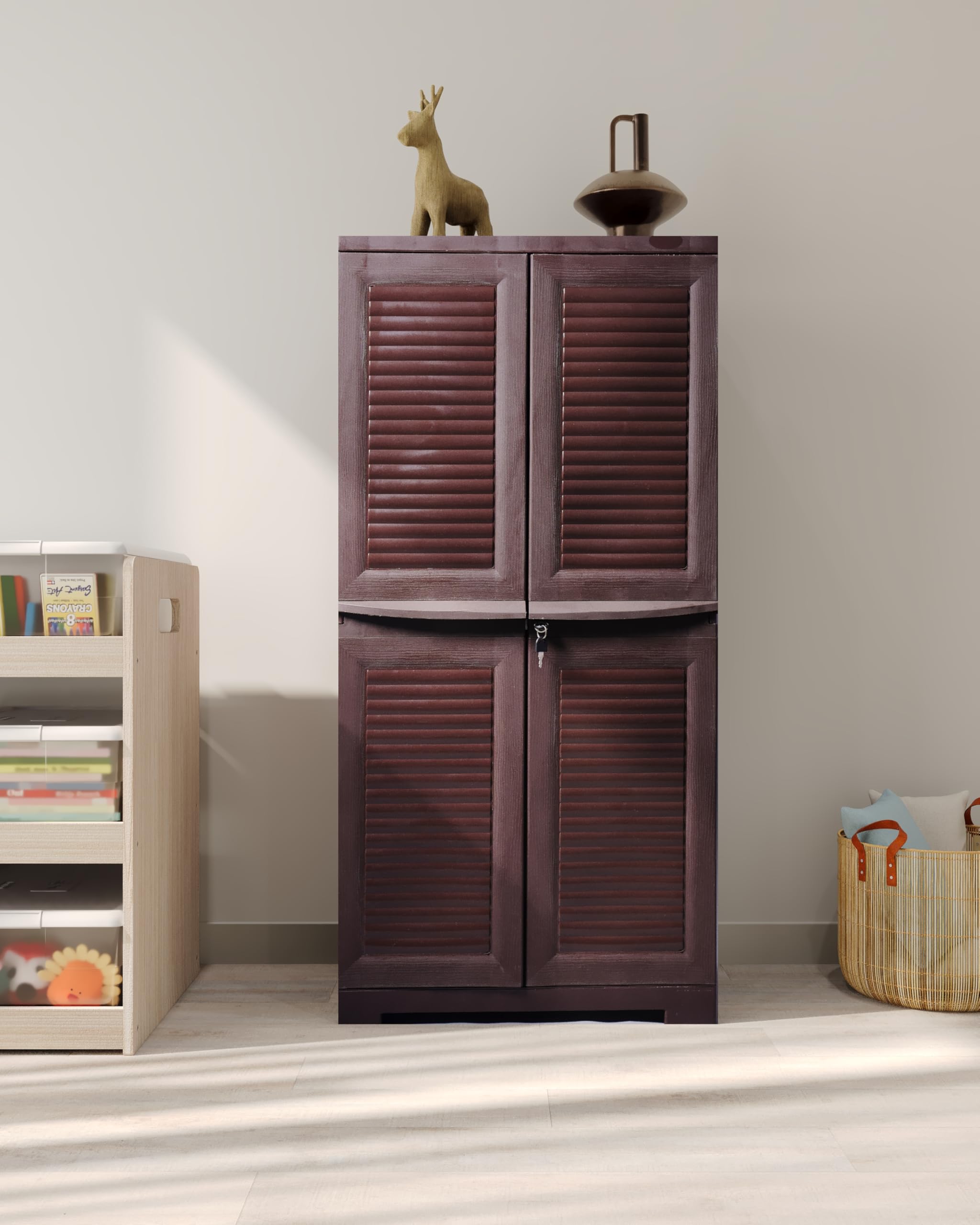 Premium Plastic Book Stand | 1 Year Warranty | Plastic Close Book Shelf (Finish Color - Brown, DIY(Do-It-Yourself))-image-1