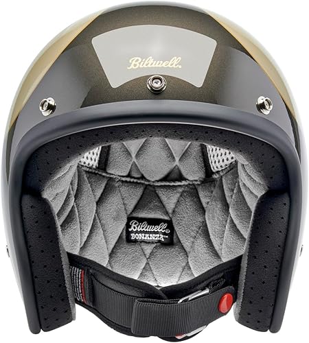 Miniatura 2 de Biltwell Bonanza - Casco de motocicleta de carbón metálico  champán festoneado aprobado por DOT