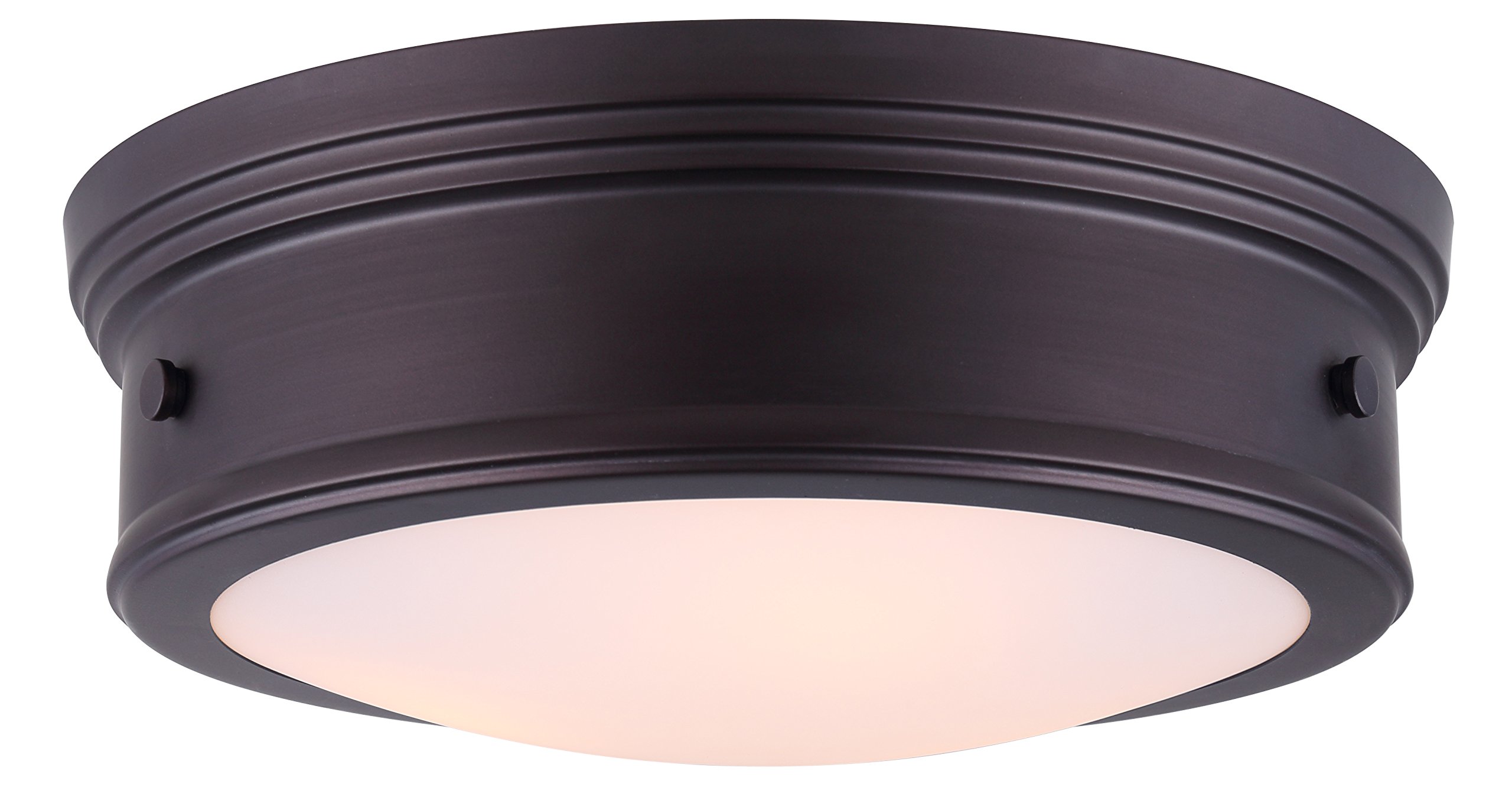 CANARM LTD IFM624A13ORB Boku ORB 2 Bulb 13 Inch Flush Mount Oil Rubbed Bronze with Flat Opal Glass , Oil-rubbed Bronze