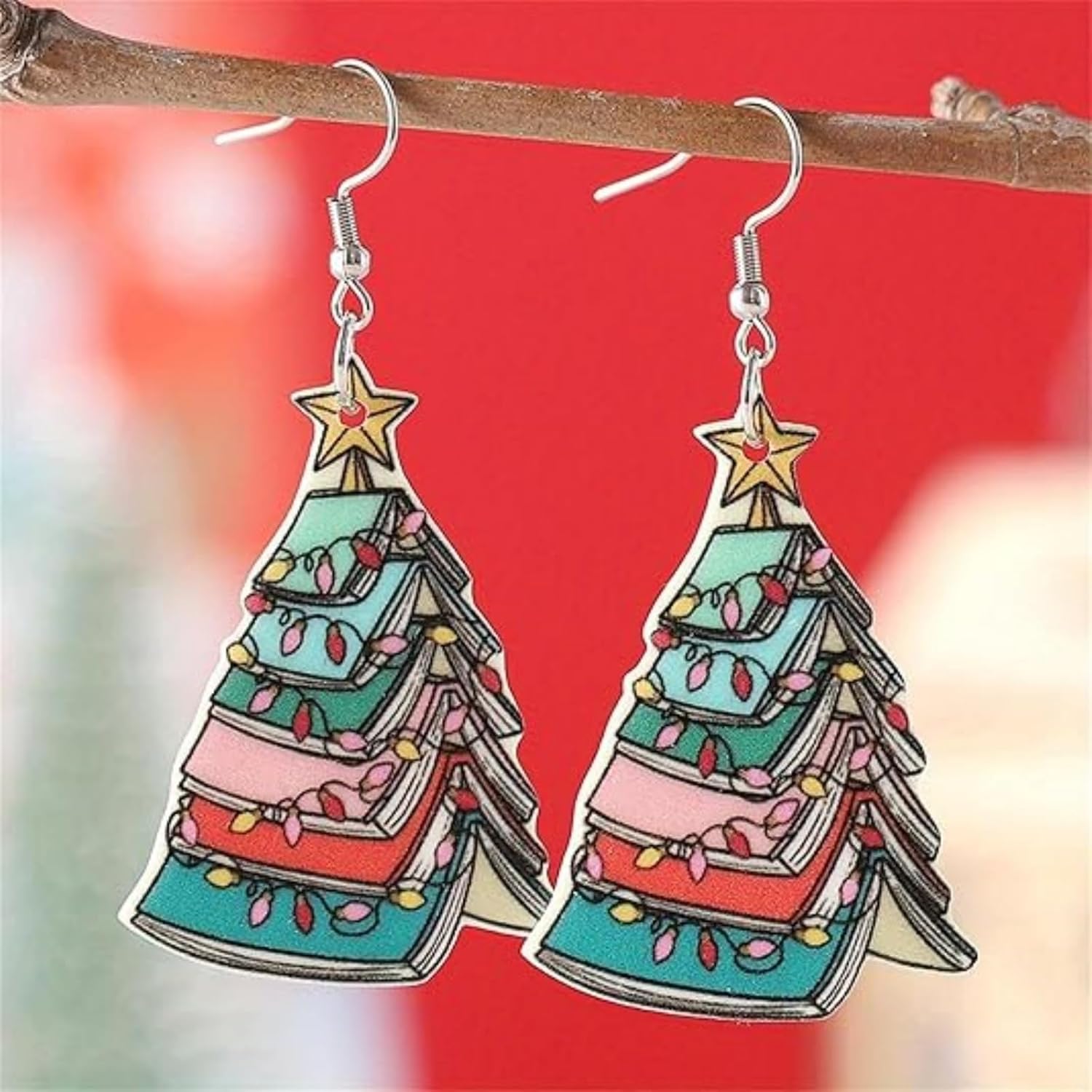 WCRAZYE Christmas Earrings for Women Cute Funny Christmas Tree Cow Santa Chicken Cat Earrings Xmas Accessories Outfits Holiday Jewelry - Image 5
