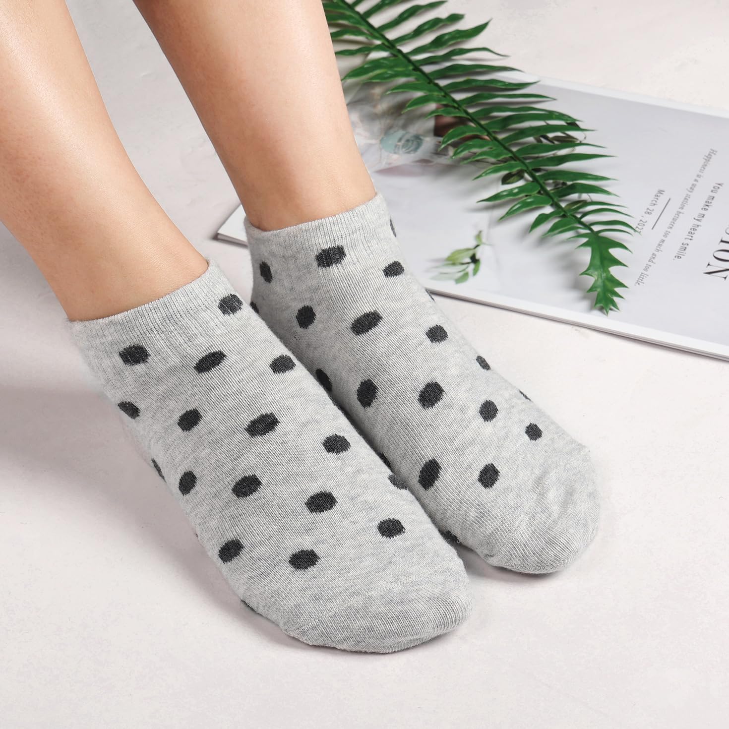 Calzini da ginnastica da donna 35-38 39-42, 10 paia di calzini corti da ragazza, calzini da ginnastica multicolori, calzini da donna colorati con strisce a pois