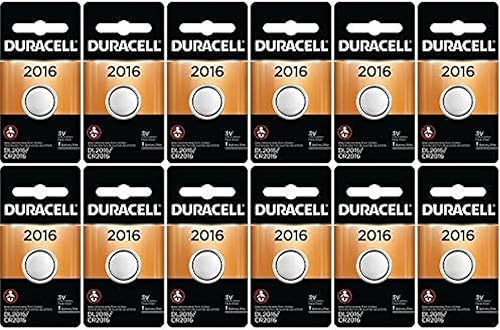 Paquete de 12 pilas Duracell 2016 con botón de moneda de litio de 3.0 voltios