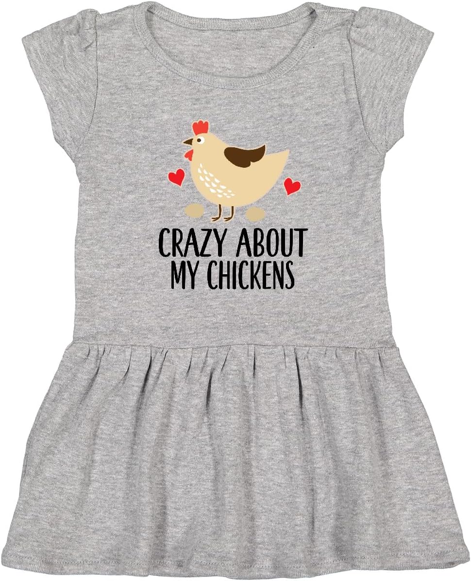 inktastic Cute Chicken Farming Toddler Dress 3T Heather Grey