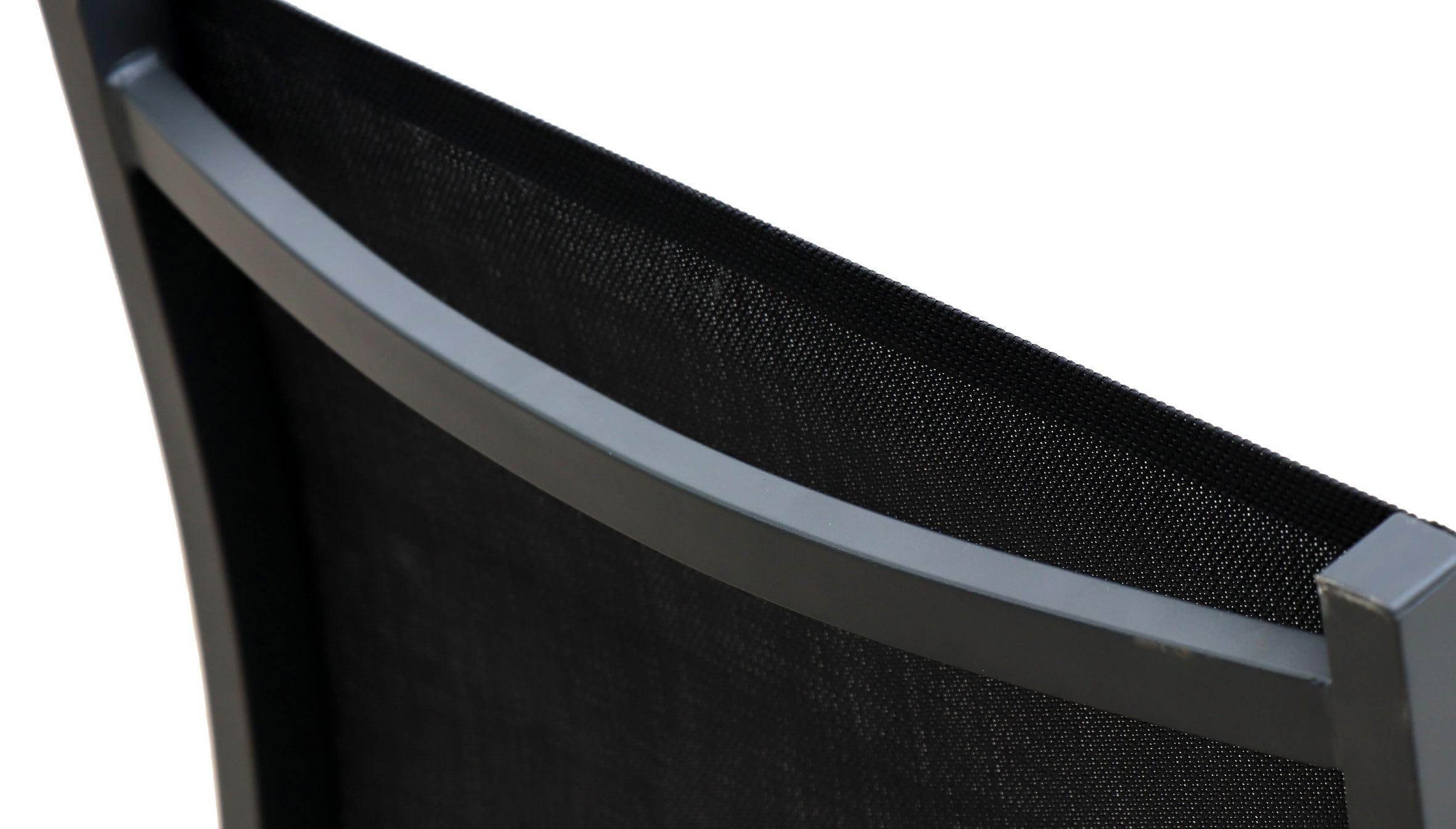 METRO Professional Silla de Jardín con Reposabrazos Brindisi, Aluminio/Tejido Sintético, Apilable, para Exterior, Gris Oscuro