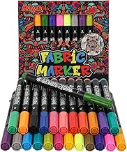 24 Permanent Textile Marker - Permanent Textile Felt, Permanent Textile Pen, Textile Paints, Permanent Fabric Felt - For Clothes, Bags and Shoes Washable