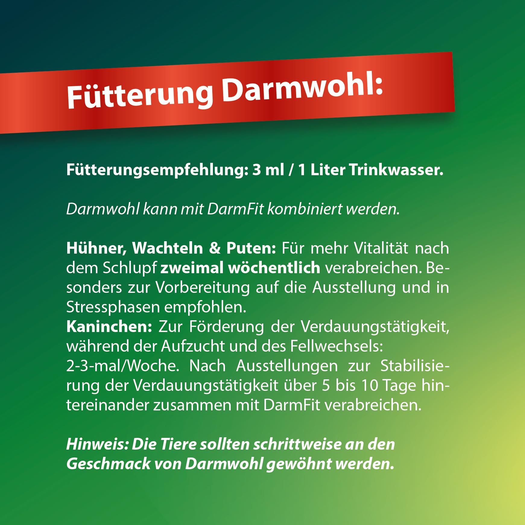 Röhnfried Darmwohl 500ml für Nager, Geflügel & Kleintiere I unterstützt Verdauung & Aufzucht I mit Oregano- & Thymianöl