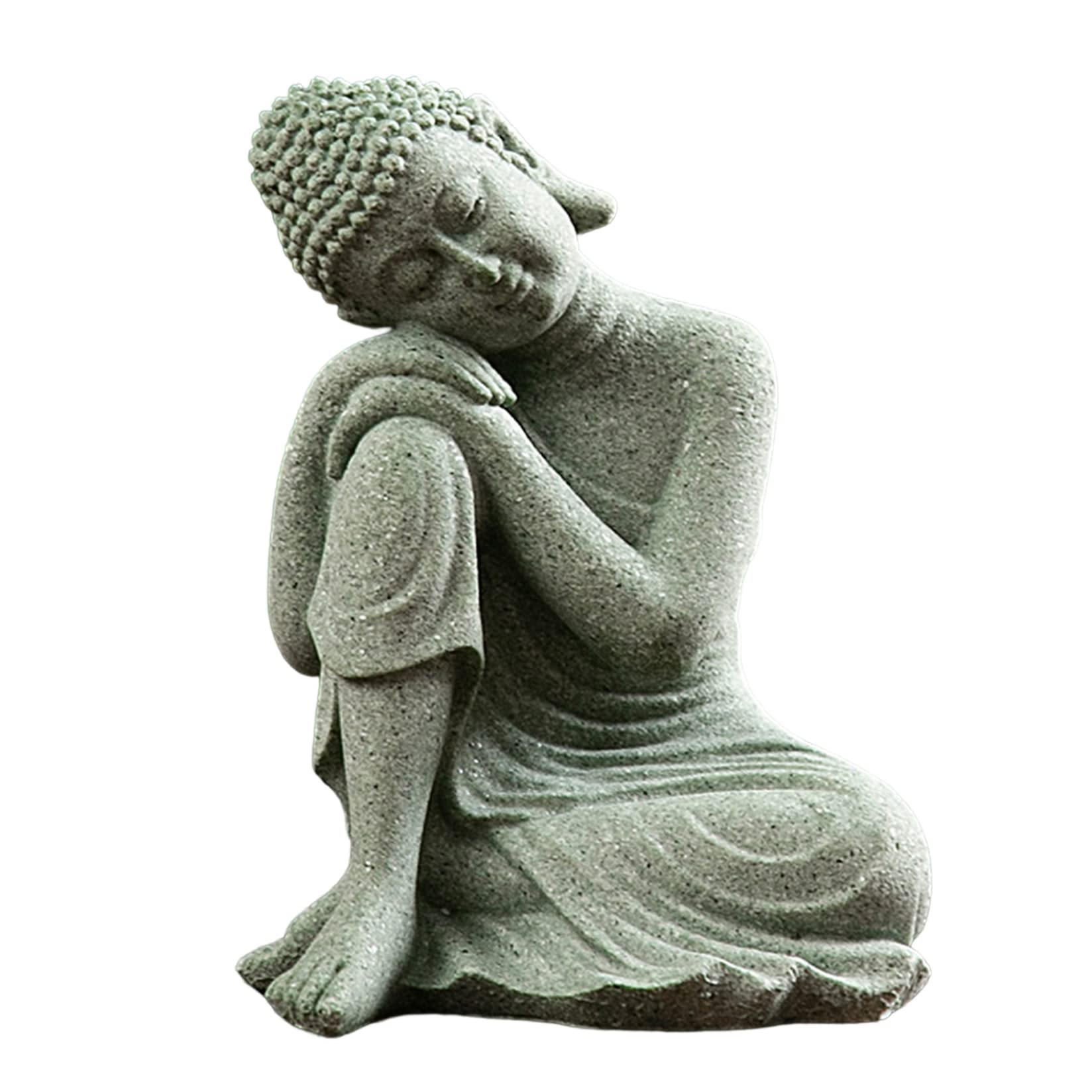 Wedhapy Zen Garden Decor Buddha Statue Mini Buddha Buddah Ornament Sandstone Resting Sleeping Meditating Accessories for Zen Garden Style 1