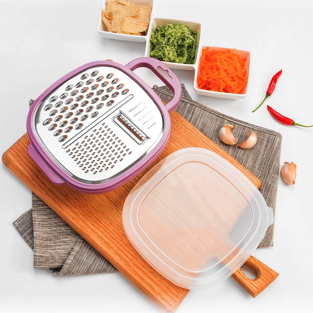 Li-HIM Cortadora de rallador de Queso/trituradora de Cocina de Acero Inoxidable con Caja de Almacenamiento, para Verduras de Jengibre Fruta Chocolate