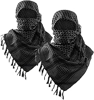 Vista 1 de Luxns Bufanda táctica militar Shemagh del desierto 100% algodón Keffiyeh bufanda para hombres y mujeres