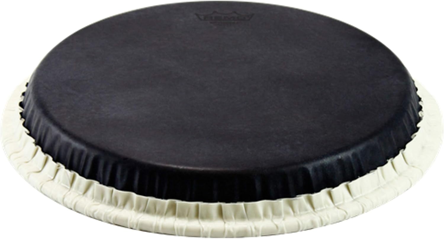 Remo Conga Drumhead, Tucked, 11.75", SKYNDEEP,"Black Calfskin" Graphic
