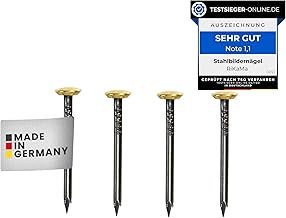30 Picture Nails with 30 mm Length - Steel Nails for Use on Concrete, Brick, Plaster & Wood - Hardened Steel Nails as Picture Hanging - Made in Europe (Golden Head, 30 mm)