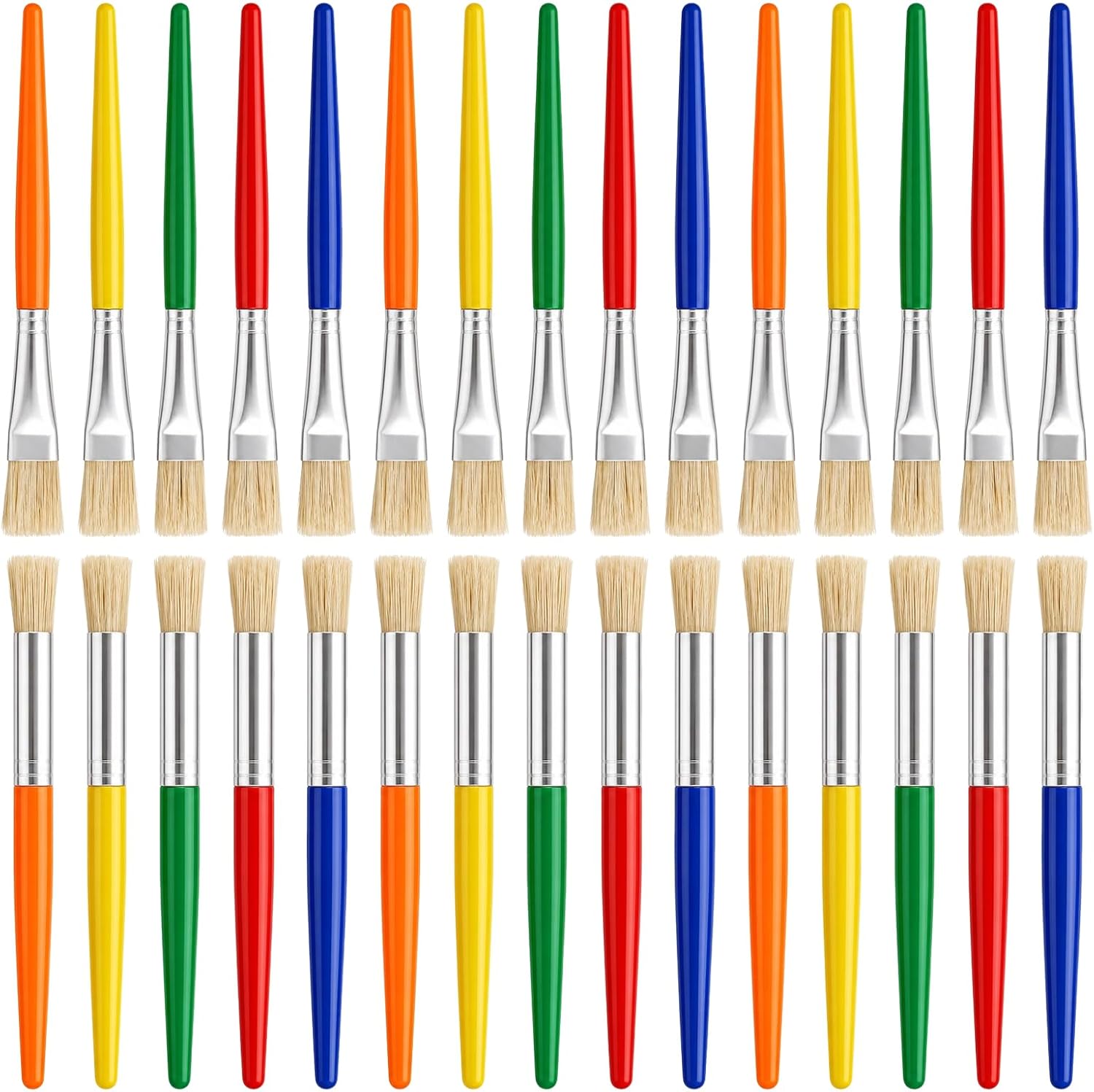30 Pcs Paint Brushes Set Jumbo Round Watercolor Large Flat Craft Multicolor Nylon Hair Paintbrushes No Shed Bristle for Women Men Acrylic Handle Oil Watercolor Canvas Face Painting Accessorries