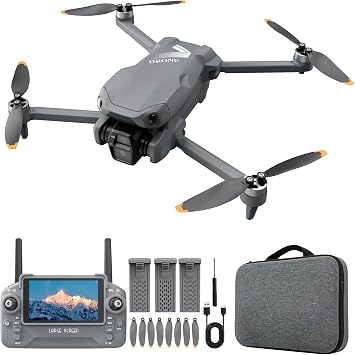 LF682 GPS Drones with 4K Camera EIS for Adults, Camera Drones for Beginner | with 4.5" HD Screen, GPS Auto Return, 75 Mins Flight Time, Circle Fly and Follow Me Mode, Brushless Motor, Under 249g