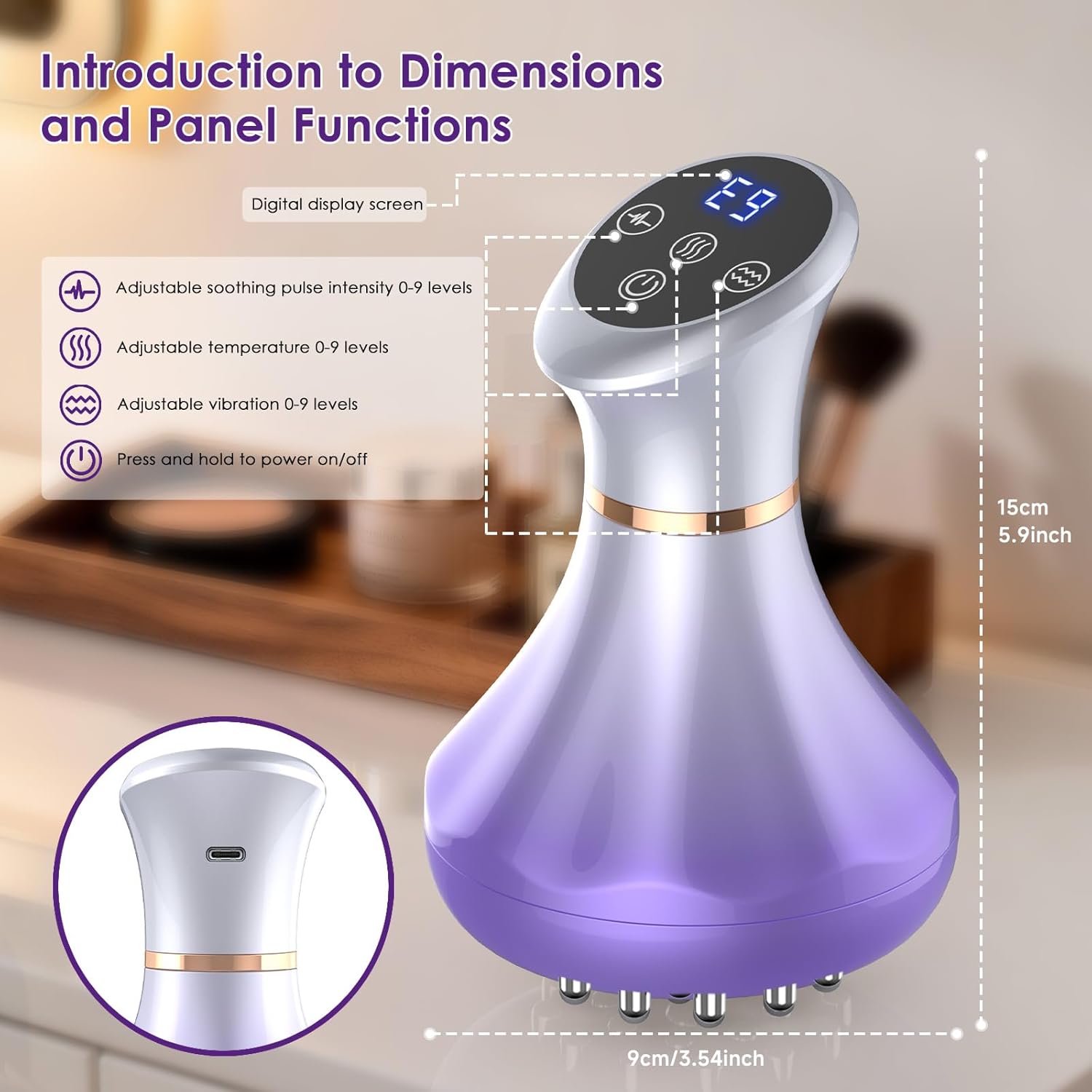 Lymphatic Drainage Massager, Anti Cellulite Massage Tool For Thigh & Belly Stretch Marks & Cellulite Reduction, Handheld Massage tools for Sciatica Nerve, Legs, Arms, Hip, Muscle, Low Back Pain Relief - Image 5