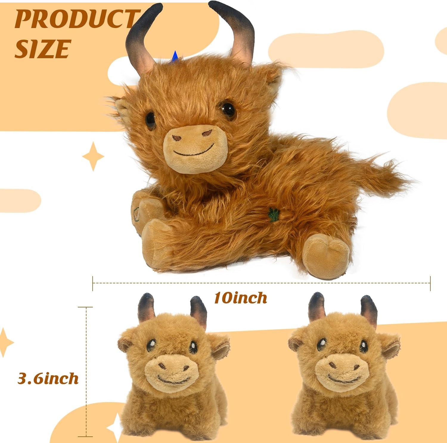 Nurturing Cow Stuffed Animal with 2 Plush Babies,Baby Stuffed for Girls and Boys Plushy Mommy Cattle with Baby Cattle for Birthday Party Favors Gifts - Image 2