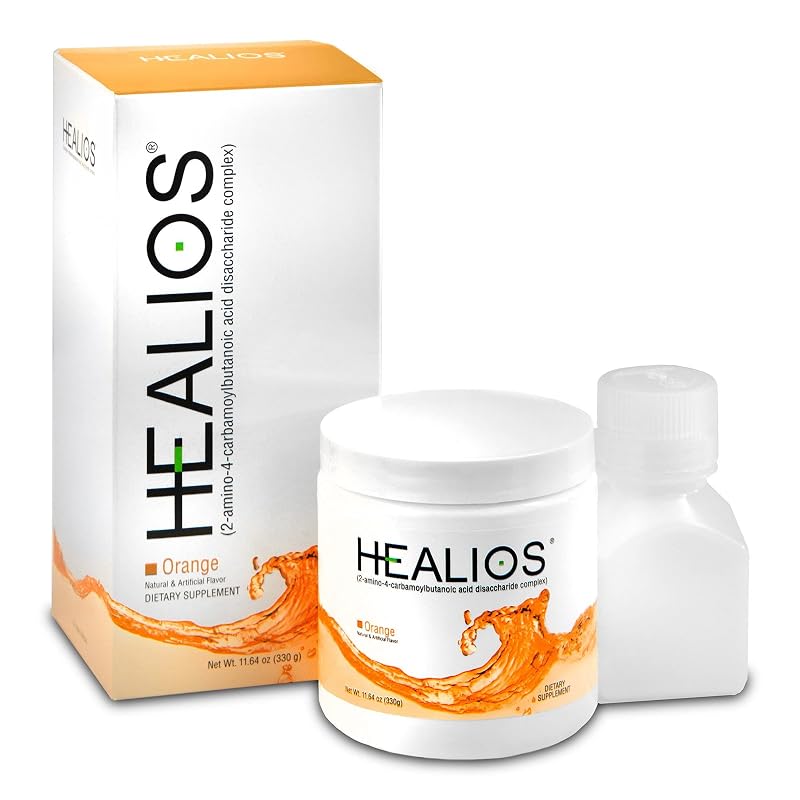 Healios Suplemento alimentar de L-Glutamina com Trehalose e L-Arginina, sabor laranja, 326 g
