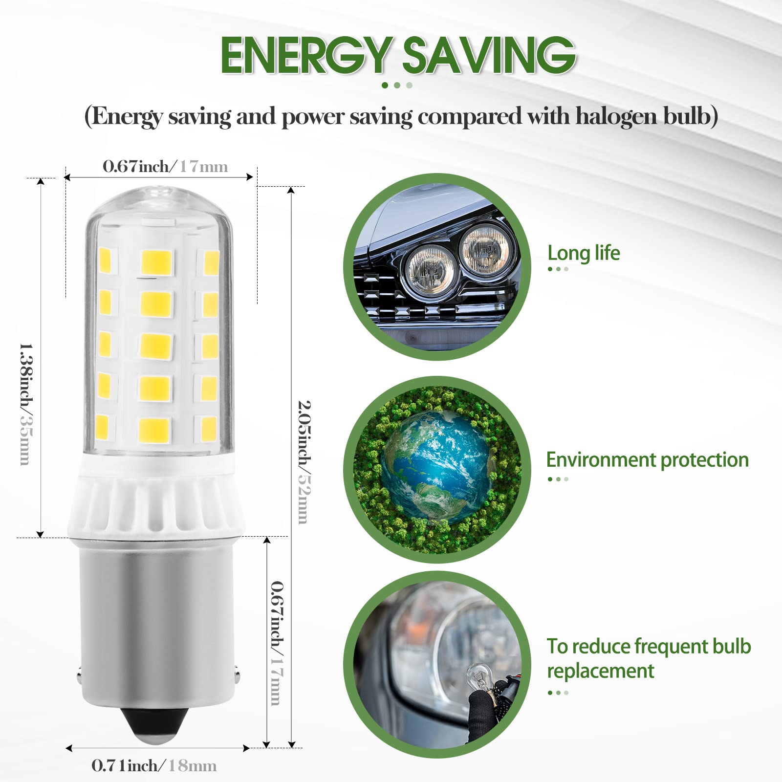 KUNKA B15S 12V LED Lampe 3W 400 Lumen, CRI85, BA15S Produktbild-Vorschau 3
