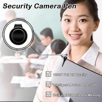 64GB HD Portable Design Camera, Mini Body Camera with Motion Activated Recording, Compact Cam for Meeting, Lecture & Security, No WiFi Needed