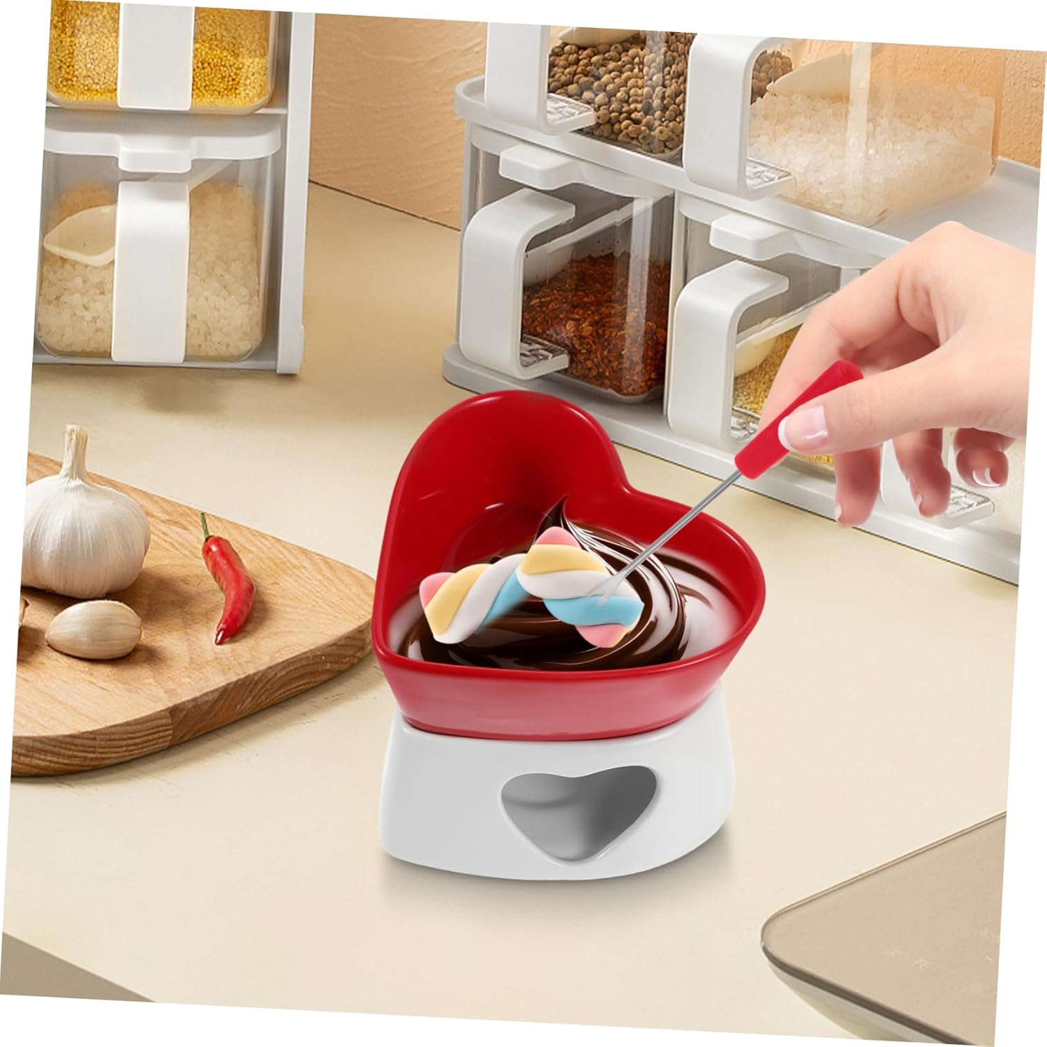 PRETYZOOM 1Set Mini Heart Shaped Chocolate for Cheese Butter Desserts Easy to Clean Even Heat Distribution for Parties Family Gatherings