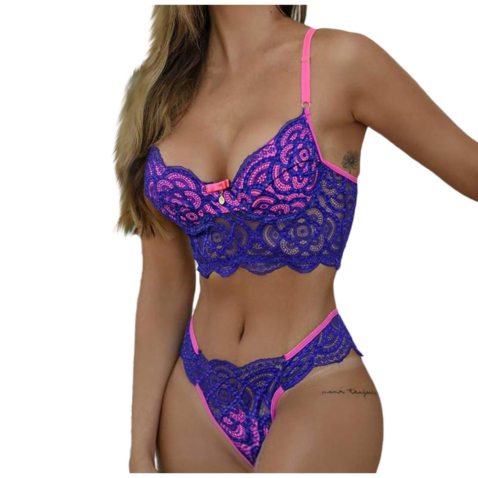 Plus Size Lingerie for Women Matching Sexy Set Embroidery Color Fashion Sexy Bra Lingerie Ladies