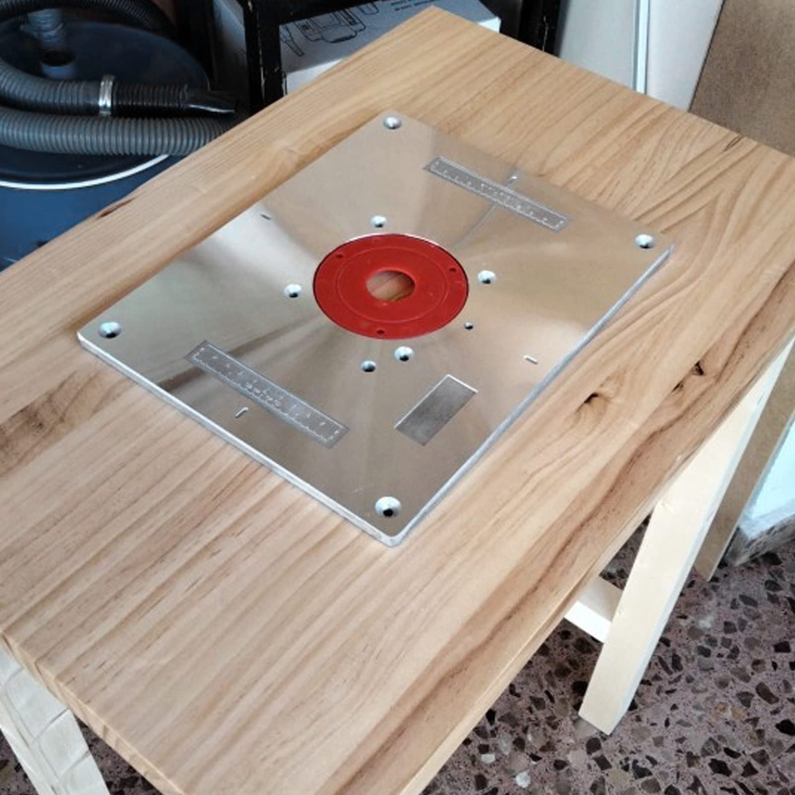Aluminium Router Tafel Insert Plaat, Houtbewerking Graveermachine Flipboard Router Tafel Insert Plaat Trimmachine Flip Board[zwart]Bankschroeven