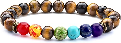 Doitory - Pulsera difusora de aceites esenciales de aromaterapia de 0315in piedra natural con cuentas de yoga y piedra natural 21001 Piedra