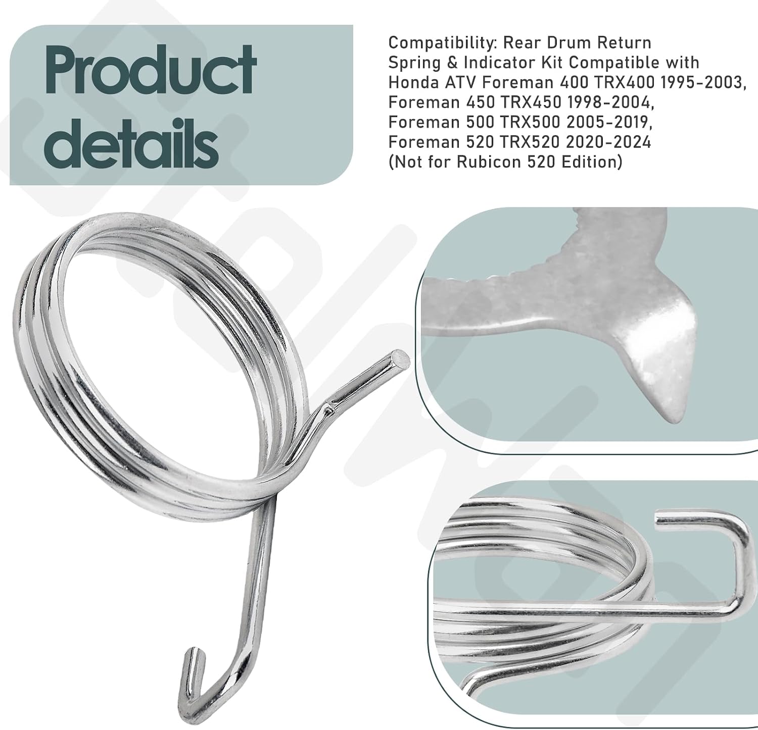43415-HM7-000 Rear Drum Return Spring & Indicator Compatible with Honda Rancher 400 350 420 Fo-reman 400 450 520 500 Ru-bicon 500, Replace 43145-HA7-670, 43145-HN5-M00